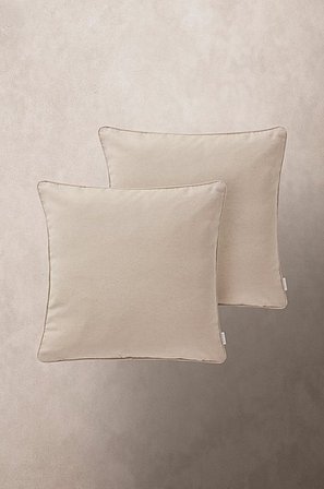 Jotex - Kussen 2-pak 50x50 Cm Beige BEIGE - MENTON - Koop Zitkussens & stoelkussens bij Jotex