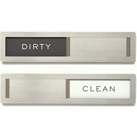 Opvaskemaskine Magnet Ren Beskidt Skilt, Kubik Bogstaver Premium Rustfrit Stål Grade 304, Køkkenorganisering og Opbevaring Deco