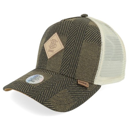 Djinns - Green - trucker - Cap - Hft Hermecheck A-Frame Olive Trucker - Hatstore
