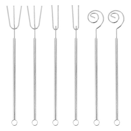 6 stk Sjokolade Dyppegaffel Sett 21 cm Rustfritt Stål Fonduegafler DIY Smelting Bakeutstyr Dekorasjon