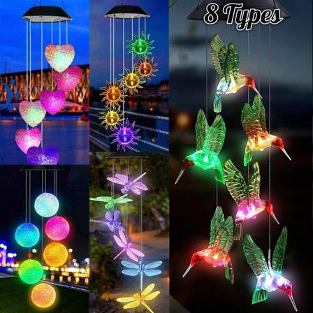 Led Solar Wind Chime Hängande Sträng Ljus Färgbyte