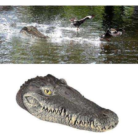 Flytande Alligatorhuvud Dekoration för Damm, Falsk Gatorhuvud Avskräckande för Ankor i Utomhuspooler