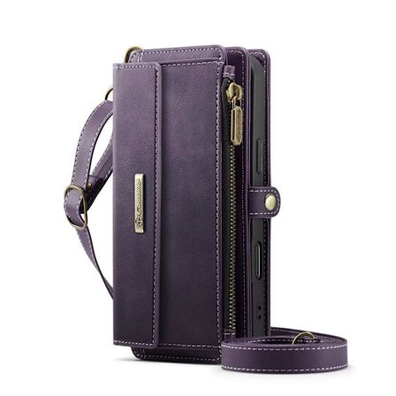 (Til Samsung Galaxy S25 Ultra) Multifunktionelt læderpung-etui med RFID-beskyttelse og støttefod