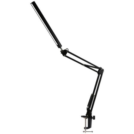 12W-svart LED-bordslampe med lang arm sammenleggbar leseklemme Skrivebordslampe, egnet for sovesaler, soverom, personlige rom