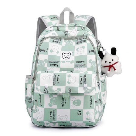 Studenterrygsæk Børnerygsæk Stor Kapacitet Rygsæk Piger Sød Rygsæk-Grøn (Uden Vedhæng)