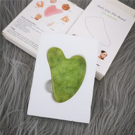 Naturlig Jade Gua Sha Skrapa Massage Ros Quartz Jade Guasha Sten för Ansikte Hals Hudlyft Anti-rynk Skönhet Car~04898