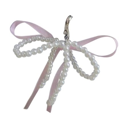 Nøglering i koreansk stil Elegant båndhjerte/sløjfevedhæng Nøglekæde Stilfuld taskecharme Tilbehør til modeelskere