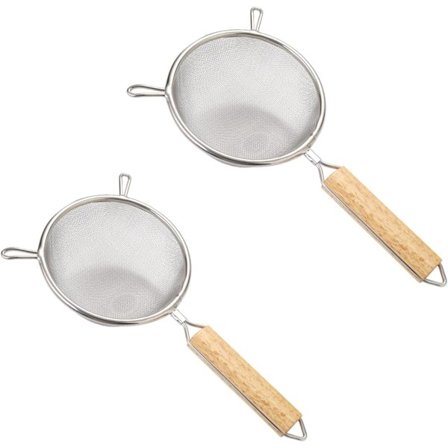 Kjøkkensikt/Melsikt i rustfritt stål med håndtak Profesjonell Melsikt Finmasket Kjøkkensikt 2 stk Finmasket Sil