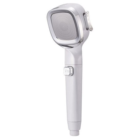 Ny 4-trins højtryks bruseshower med knap til at skifte vandstråle - vandbesparende bruseshower med justerbar filter til badekar - 1 stk. forniklet 