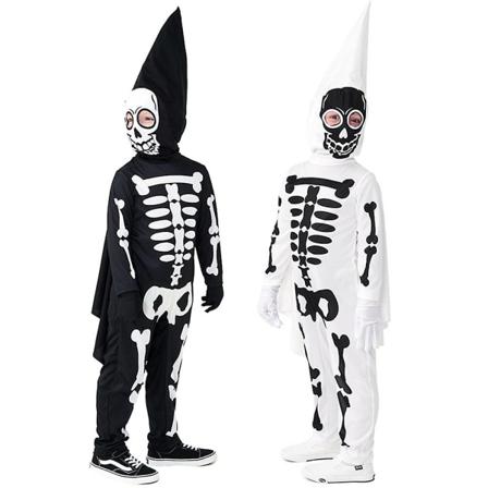 Lasten Halloween Party Skeleton Cosplay -haalari set White 10-12 Years