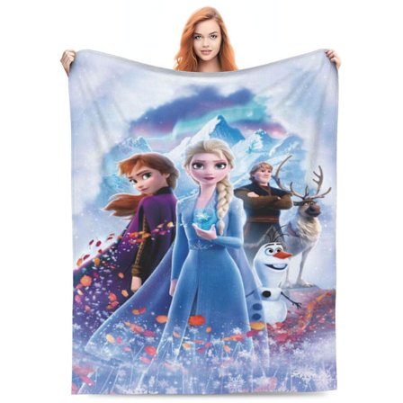 Frossen Seng Tæppe Super Blødt Fleece Kast Tæppe Let Varmt Hyggeligt Tegneserie Tæpper Gaver til Børn Voksne