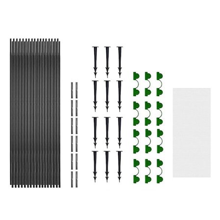 Utendørs Drivhus Plantetunnel Støtteramme Avlingsbeskyttelsessett Fiberstang Insektnett Bue