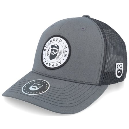 Bearded Man - Zwart trucker Cap - The President Of Beards Patch Charcoal/Black @ Hatstore
