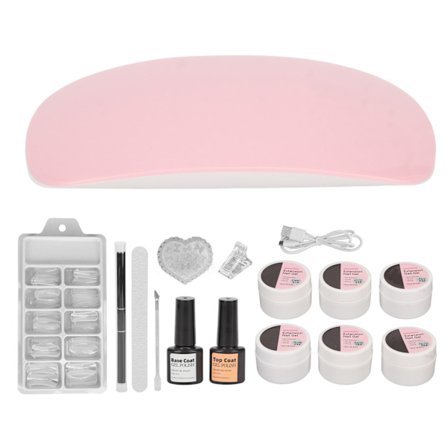 Nagel Gel Härdningslampa Förlängning Lim Bas Primer Topplack Stål Pusher Nagelspetsar Manikyrset