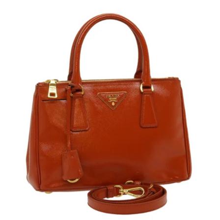 Prada Vintage, Pre-Owned Leather Handbag Oranje, Dames, Maat:ONE Size
