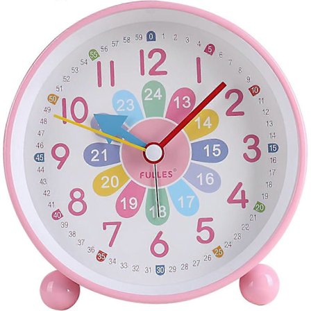 Digitaalinen äänetön lasten herätyskello, hiljainen oppimisherätyskello, kompakti analoginen herätyskello pojille ja tytöille, yövalolla