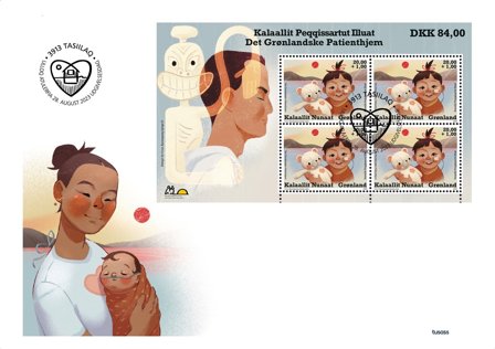 Grønland - Det Grønlandske Patienthjem - Førstedagskuvert med miniark