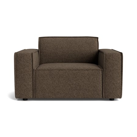 Lyon Sessel Moderner Sitzkomfort für das Wohnzimmer in Modesto Braun, Stilvoller Einzelsessel als Sofa-Ergänzung, Breite Ø80cm, Uni-Muster
