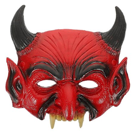 2025 Djävul Demon Mask Halvmask Läskig Horn Mask Halloween Maskerad Kostym Mask