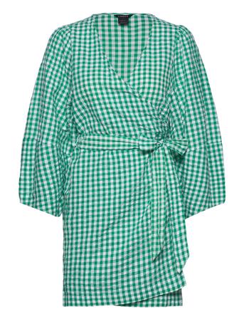Dress Rosanna Check Dresses Wrap Dresses Grön Lindex