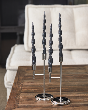 Riviera Maison Kronelys Spiral Grå 4pk