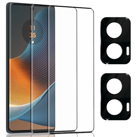 2-Pack MOTOROLA EDGE 50 FUSION Skærmbeskyttelse & 2-Pack linsebeskyttelse - Hærdet Glas 9H - Super kvalitet 3D
