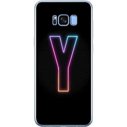 Kompatibelt Mobildeksel til Samsung Samsung Galaxy S8+ Minimalistisk neonbokstav Y i fargeskiftende lys mot svart bakgrunn