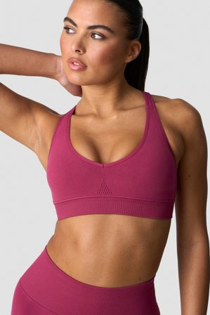 ICANIWILL - Force Warpknit V-neck Sports Bra Magenta Rose - Sports-BH - Damer - Træningstøj fra ICIW