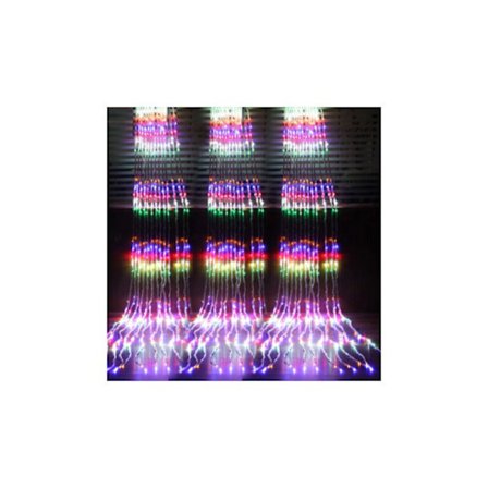 Vattenfall LED-slingor Vattenflöde Snöeffekt Gardin Fe hängande Twinkle Vattenflöde Ljus för Dekorlampa (6 × 3m, 640 lysdioder, Färg) KLB