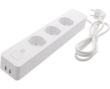 Deltaco-Smart 3 way outlet 2 USB ports-Innovativ strømforgrener for smarte hjem-Smart home-Grenuttak