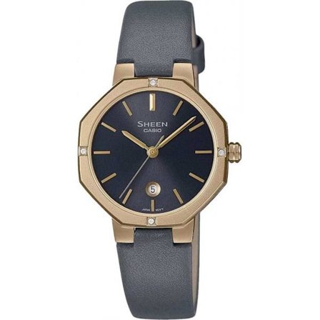 Klocka - Casio - SHE-4543GL-8AUER - Kvarts - Analog - Grått läder
