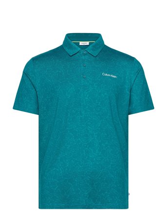 Calvin Klein Golf Abstract Watercolour Printed Polo - Blue - M