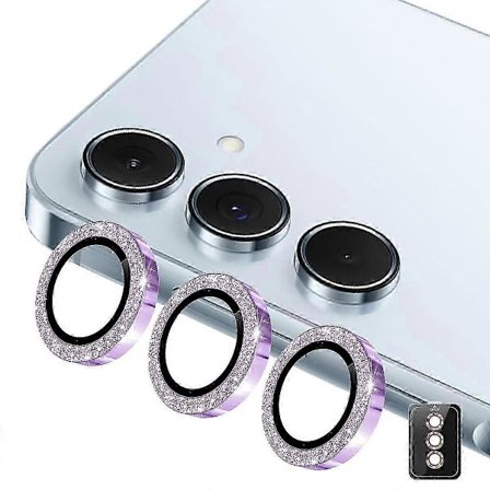 Kompatibel med Samsung Galaxy A35 5G / Galaxy A55 5G kameralinsebeskytter ENKAY Hat-Prince Glitter Dekor Herdet Glass Linsefilm(h})