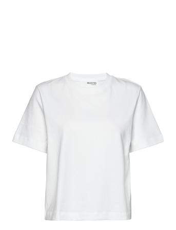 Slfessential Ss Boxy Tee Noos White Selected Femme