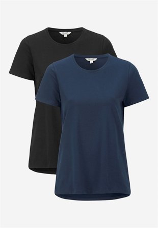 Cellbes of Sweden - Jerseytopp 2-pack i marineblå + svart for damer i størrelse 54/56