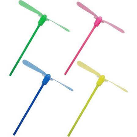 4 st Plast Flygande Trollslända Handgnugga Plast Propeller Leksaker Trollslända Leksak Flygande Helikopter Leksaker