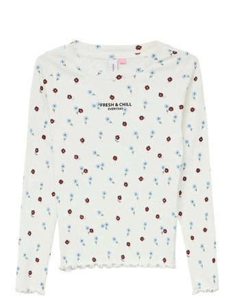 Vmlavender Bloom Ls Top Jrs Girl Tops T-shirts Long-sleeved T-shirts White Vero Moda Girl