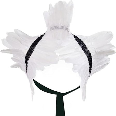 Fjærkappe Fjærsjal HVIT