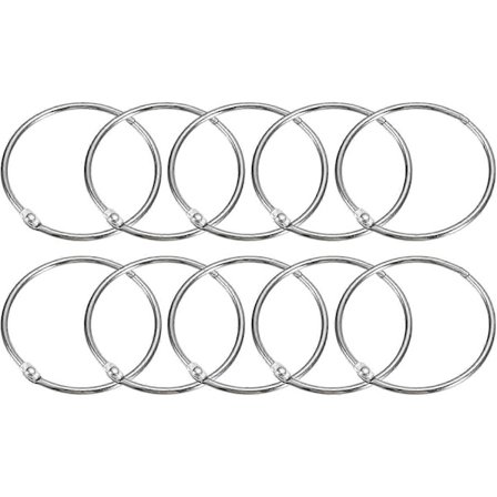 24 stk. 7,6 cm dusjforhengringer, rustfritt metall, runde