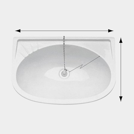 Waschbecken Boot / Waschbecken Boot, rechteckig, 395 x 275 mm, Kunststoff, weiß - Boot