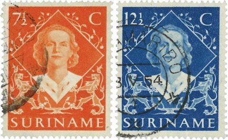 Suriname 1948 - NVPH 276/77 - Stemplet