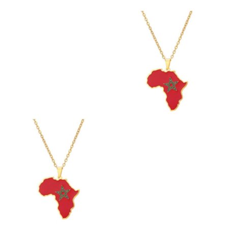 1/2 Marokko kart flagg anheng halskjede statement med stil