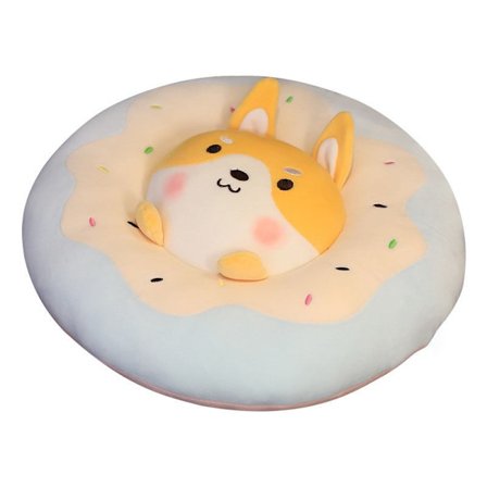Cartoon Donut Kudde Söt Djur Stol Kudde Super Mjuk Plysch Kudde Kudde-Gul Hund