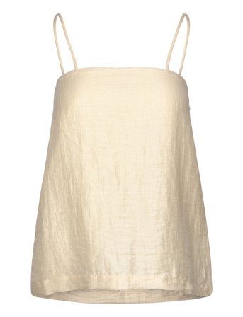 Linen Strap Top Cream House Of Dagmar