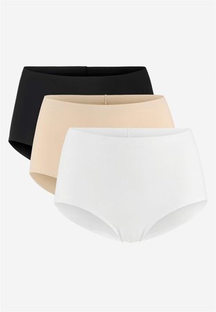 Cellbes of Sweden - Bekväm trosa med hög midja 3-pack - svart + vit + beige - för damer - 34/36