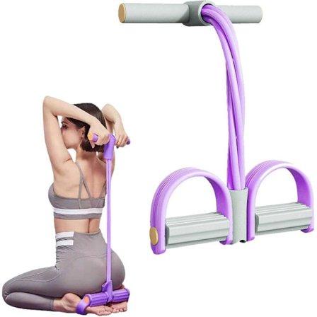 Magetrener - 6 rør - Med håndtak og pedal - Multifunksjonell bentrener - For fitness, vekttap, trening, yoga