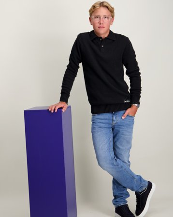 Les Deux Brad Rugby Polo Knit Czarny Swetry Chłopiec - Kids Brand Store