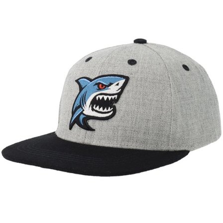 Kiddo Cap - Grå snapback Keps - Kids Shark Heather Gray/Black Snapback @ Hatstore