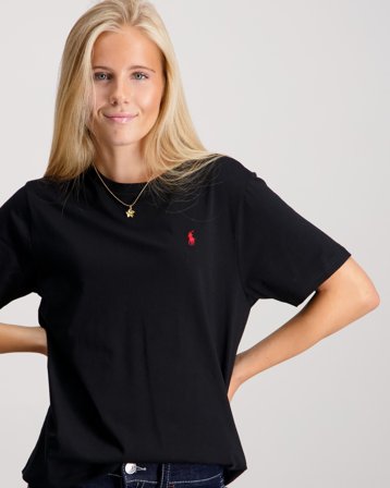 Polo Ralph Lauren Cotton Jersey Crewneck Tee Svart T-skjorter Jente - Kids Brand Store
