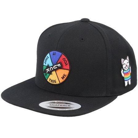 Iconic - Black - snapback - Cap - Spinner Wheel Black Snapback - Hatstore